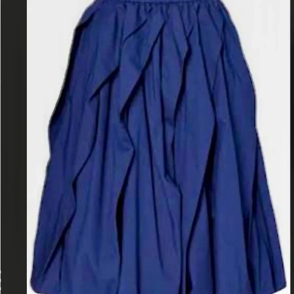 Marni Brown Sleeveless Top with Navy Blue Full Midi Skirt - Picture 2 of 6